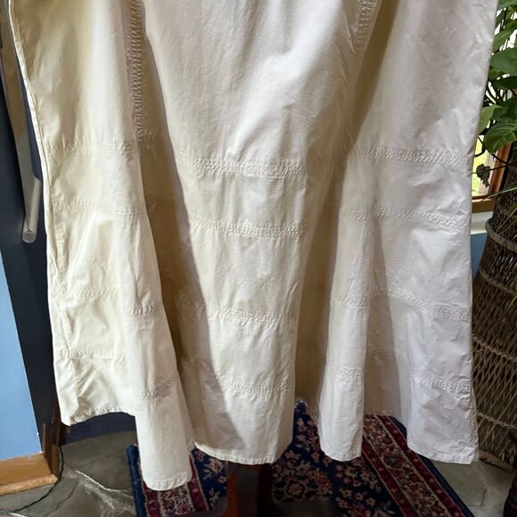 Talbots Plus Size 100% Cotton Light Khaki Pleated Flare Maxi Skirt size 20W - Picture 3 of 8